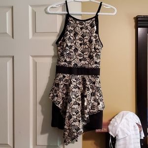 Gold dress with shorts